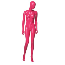 Modern cheap full body fiberglass window clothing display glossy decorative pink mannequin for sale